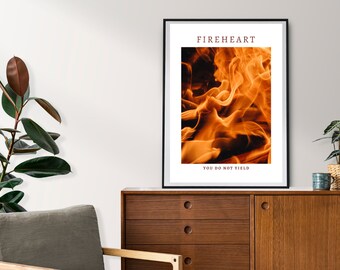 Fireheart Throne of Glass Print: Book Quote Wall Art (Digital Download)