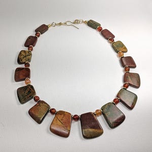 Red Creek and Opalite Statement Necklace