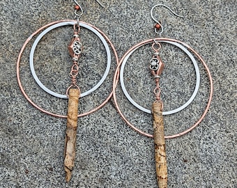 Picture Jasper Double Hoop Earrings