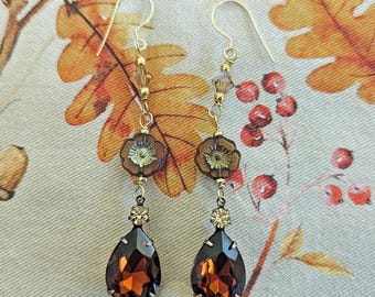 Topaz Autumn Daisy Earrings