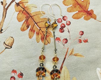 Autumn leaf Art Deco Earrings