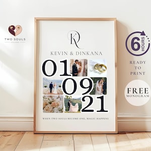 Anniversary Collage, Couple Photo Collage, Anniversary Prints, Couple Gift, Gifts for Him, Gifts for Her, Wedding Photo Gift, Wedding Gift
