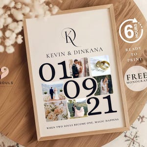 Hochzeitstag Fotocollage Geschenk Collage Foto Benutzerdefinierte Fotocollage Geschenk Jahrestag Mutter Geschenk Individuelle Familienfotocollage personalisiert