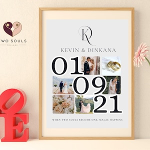 Anniversary Collage, Couple Photo Collage, Anniversary Prints, Couple Gift, Gifts for Him, Gifts for Her, Wedding Photo Gift, Wedding Gift