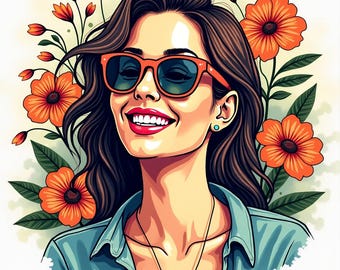 Paquete de diseño de camisetas para mujeres felices: estilo retro vintage (12 PNG - ¡Descarga digital!)