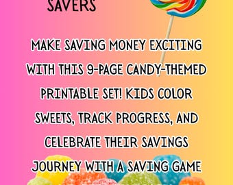Kit de ahorro de dulces para niños: Desafío de presupuesto imprimible y juegos (descarga digital)