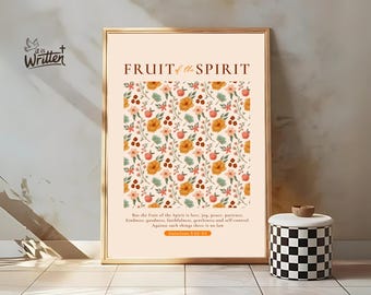 Fruit of the Spirit Print, Galatians 5:22, Christian Scripture (Digital Download)