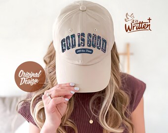 God Is Good Christian Hat PNG: Floral Baseball Cap Sublimation Design (Digital Download)