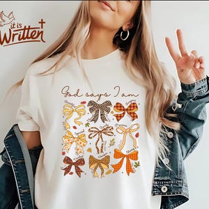God says I am coquette png, coquette fall vibes png, Jesus fall png, thanksfull png, retro fall png, Christian autumn Png,Fall Christian png