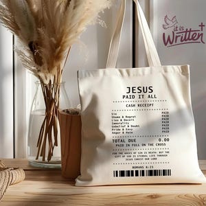 Jesus Paid It All Png, Christian Shirt Design Png, Sublimation Worship Designs Direct to Film Christian Png, Guest Check Tote Bag Design Png