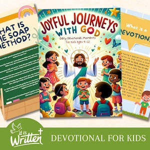 Joyful Journeys Kids Devotional Book Ages 4-12, Christian Bible Study, Daily Devotion Journal, Faith-Based Activities, Jesus Workbook Pdf