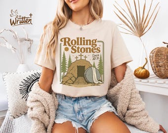 Rolling Stones PNG Descarga digital Diseño de sublimación Él ha resucitado Pascua Cristiano PNG Clipart Diseño de camiseta cristiana retro Jesús ha resucitado