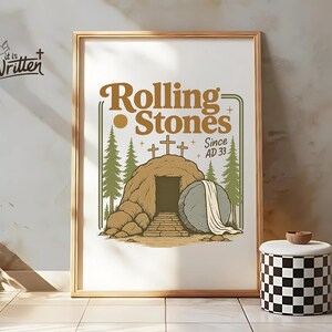Rolling Stones Christian PNG, Empty Tomb Bible Verse, Religious Sublimation Faith Printable, Scripture Digital Download Wall Art Designs Png
