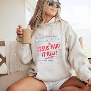 Jesus Paid It All Png, Christian Shirt Design Png, Sublimation Worship Designs, Direct to Film Christian Png, Guest Check Shirt Design Png