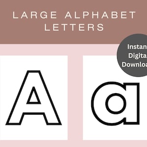 Letras del alfabeto grandes: mayúsculas y minúsculas, plantillas de letras grandes para el aula o la educación en el hogar