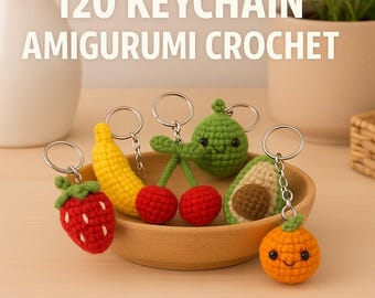 Crochet Keychain Pattern Bundle – 120+ Amigurumi Designs for Kawaii Gifts & Crafts