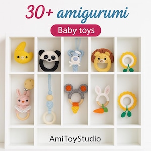 30+ Amigurumi Baby Toys Crochet Patterns PDF – No-Sew Kawaii Plush Toys, Cute Animal Charms, Beginner Projects & DIY Gift Ideas