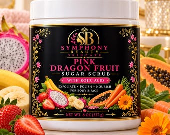 Dragon Fruit Exfoliating Sugar Scrub – Glowing Skin, Body & Face