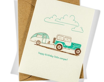 Happy Birthday Little Camper | Birthday | Letterpress Greeting Card