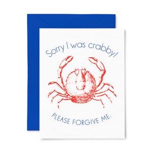 Crabe | Pardonnez-moi | Carte de voeux typographique