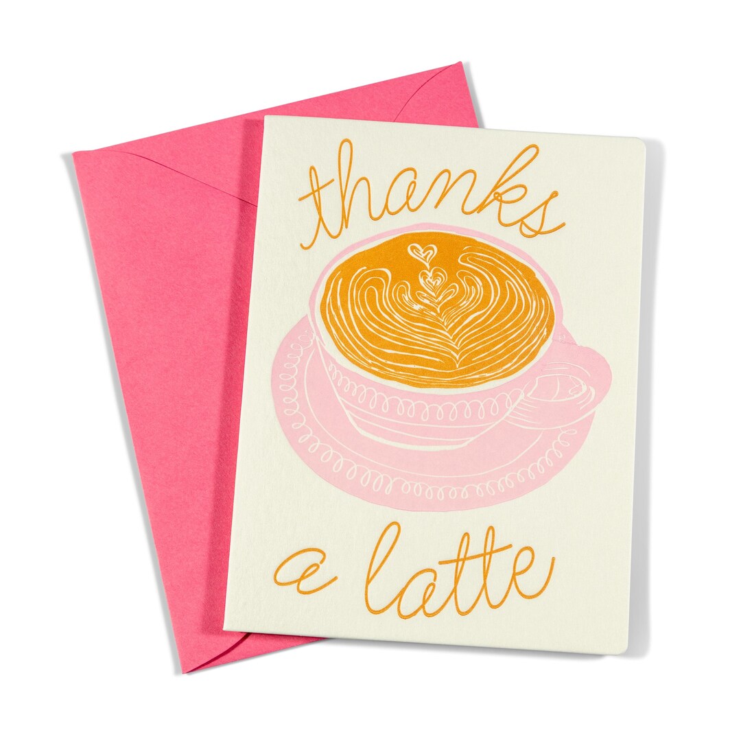 Thanks a Latte | Thank You | Letterpress Greeting Card - Etsy
