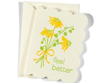 Mini Letterpress Enclosure Card | Feel Better Flowers