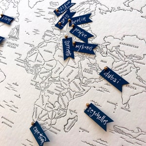 World Travel Map Letterpress image 5