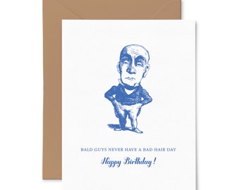 Bald Guy | Birthday | Letterpress Greeting Card