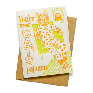 Du bist der Katzenpyjama | Letterpress Grußkarte