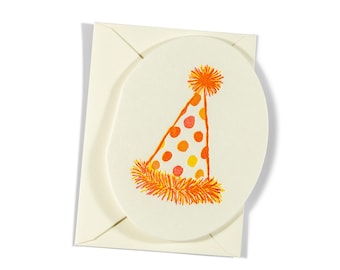 Mini Letterpress Enclosure Card | Party Hat