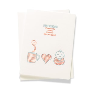 Kaffee Liebe Kuschel | Baby | Letterpress Grußkarte