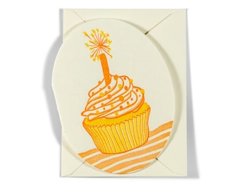 Mini Letterpress Enclosure Card | Cupcake
