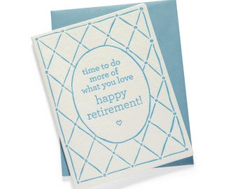 Más de lo que te gusta / Jubilación / Tarjeta de felicitación impresa en tipografía