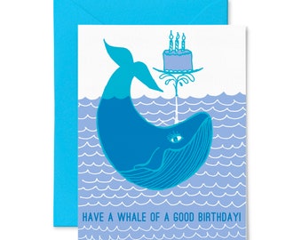 Whale Cake | Birthday | Letterpress Greeting Card