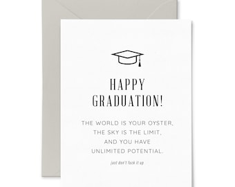 Feliz graduación / Graduación / Tarjeta de felicitación tipográfica