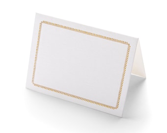Folded Place Cards | Gold Border
