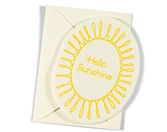Mini Letterpress Enclosure Card | Hello Sunshine