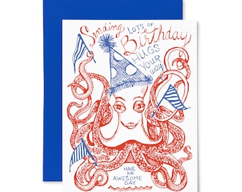 Octopus | Birthday | Letterpress Greeting Card