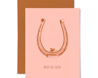 Greeting Card | Letterpress | Best of Luck Horseshoe