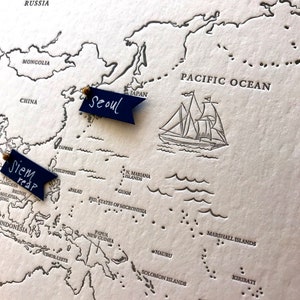 World Travel Map Letterpress image 4