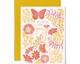 Floral Birthday | Birthday | Letterpress Greeting Card