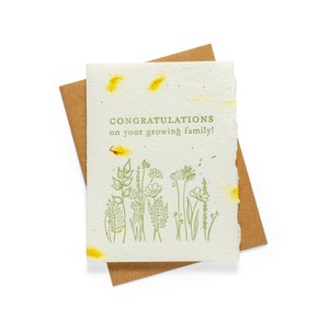 Growing Family Seed Card Letterpress Greeting Card image 1