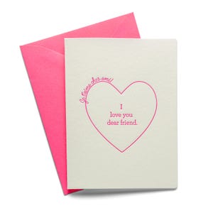 Ti amo caro amico / Amicizia / Biglietto di auguri tipografico