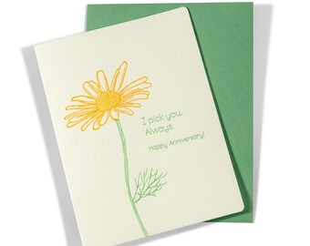Pick You | Love/Anniversary | Letterpress Greeting Card