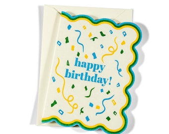 Mini Letterpress Enclosure Card | Confetti Birthday