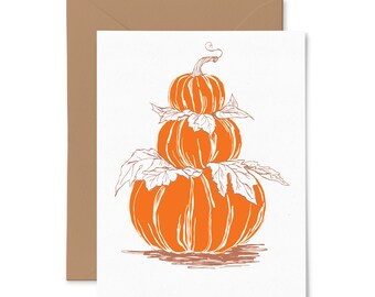 Pumpkins | Thanksgiving/Fall | Letterpress Greeting Card