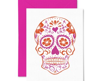 Sugar Skull | Holiday | Letterpress Greeting Card