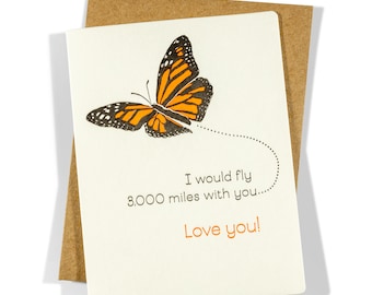 Love Monarch | Love | Letterpress Greeting Card