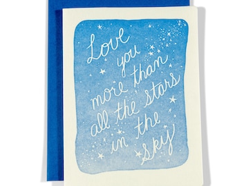 Love Stars in the Sky | Love | Letterpress Greeting Card