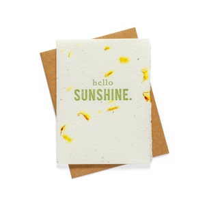 Bonjour soleil | Carte de semences | Carte de voeux typographique
